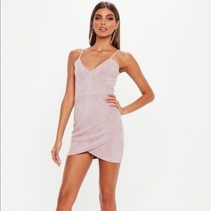 Missguided Petite Faux Suede Mini Dress Mauve